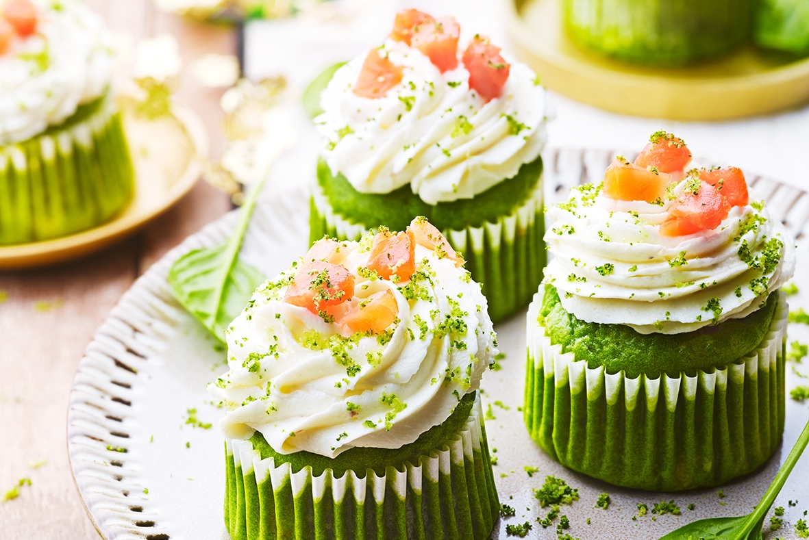 Green cupcakes épinard et brocoli